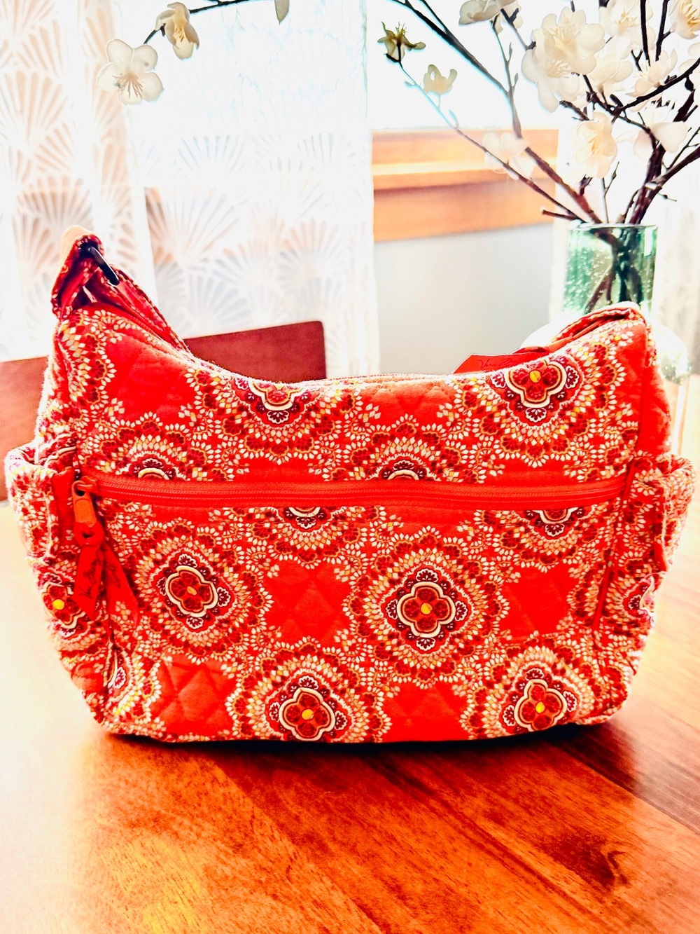 Vera Bradley Red Quilted Floral Shoulder Bag - Picture 2 of 10